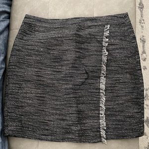 NWT! LOFT Grey/Black asymmetrical skirt. Size 8